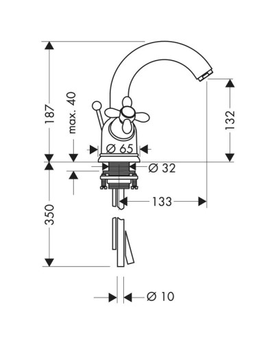 Смеситель для раковины с донным клапаном Axor Carlton 17030000