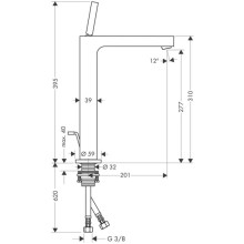 Смеситель для раковины с донным клапаном Axor Citterio 39020000