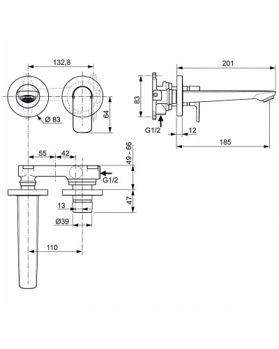 Смеситель для раковины Ideal Standard Connect Air A7029AA Хром