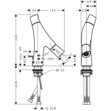 Смеситель для раковины с донным клапаном Axor Starck Organic 12014000