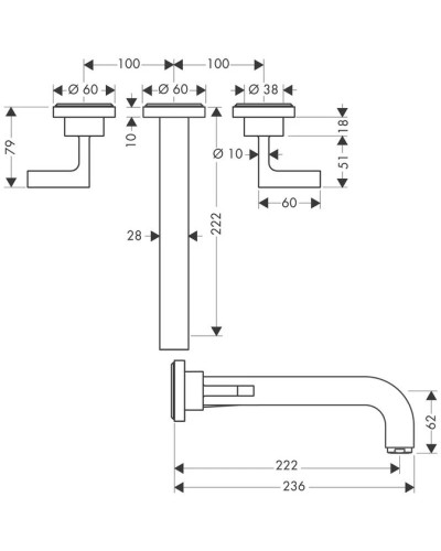 Смеситель для раковины с выпуском Axor Citterio 39147000