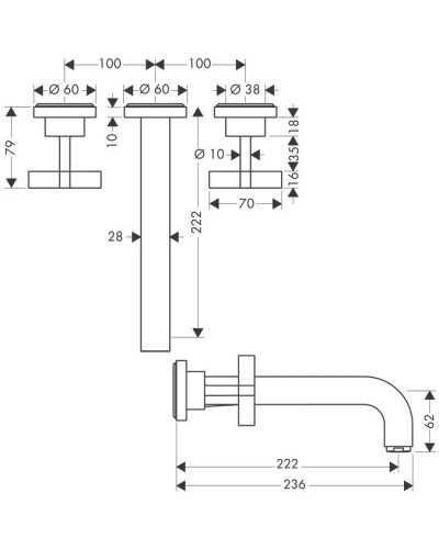 Смеситель для раковины с выпуском Axor Citterio 39143000