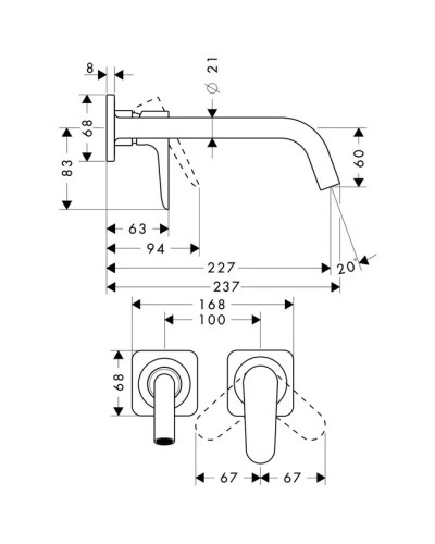 Смеситель для раковины с выпуском Axor Citterio M 34116000