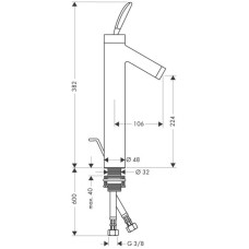 Смеситель для раковины с донным клапаном Axor Starck 10020000