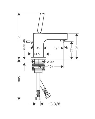 Смеситель для раковины с донным клапаном Axor Citterio 39015000