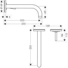 Смеситель для раковины с выпуском Axor Uno² 38116000