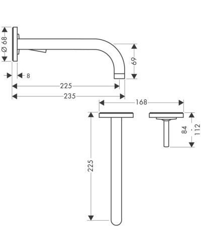 Смеситель для раковины с выпуском Axor Uno² 38116000