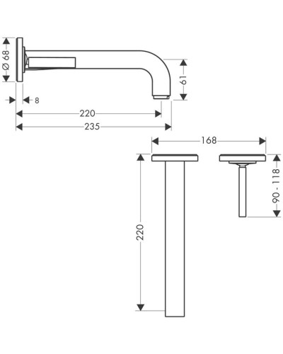 Смеситель для раковины с выпуском Axor Citterio 39116000