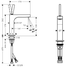 Смеситель для раковины с выпуском Axor Citterio 39032000
