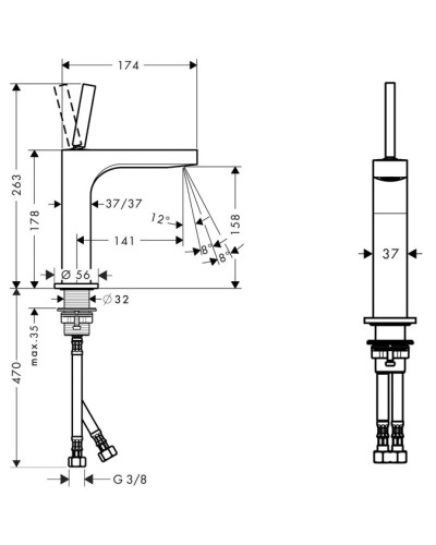 Смеситель для раковины с выпуском Axor Citterio 39032000