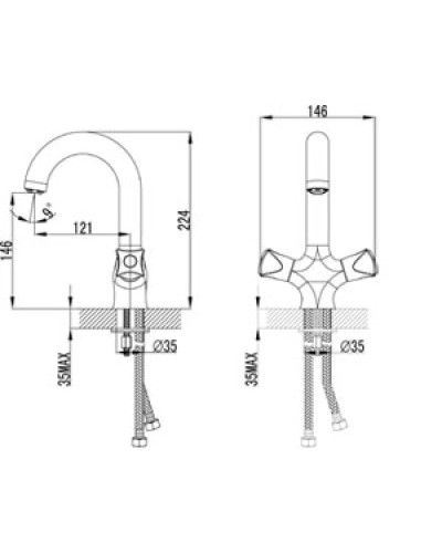 Смеситель для умывальника Lemark Pallada LM2606C