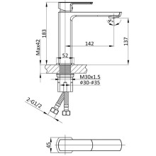 Смеситель для раковины без донного клапана Vincea Next VBF-1N1BG