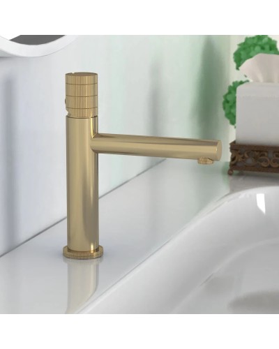 Смеситель для раковины без донного клапана Vincea Groove VBF-4G1BG4