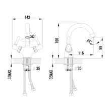 Смеситель для умывальника c поворотным изливом Lemark Plus Balance LM1307C
