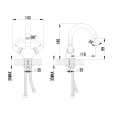 Смеситель для умывальника c поворотным изливом Lemark Plus Balance LM1307C