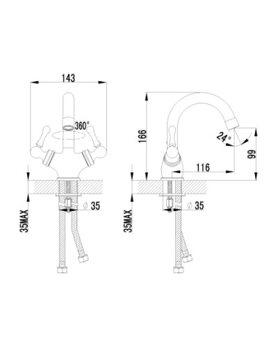 Смеситель для умывальника c поворотным изливом Lemark Plus Balance LM1307C