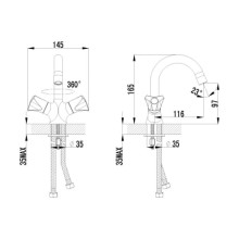 Смеситель для умывальника с поворотным изливом Lemark Plus Flame LM1007C