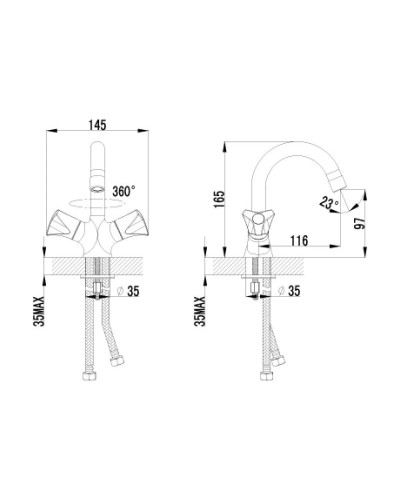 Смеситель для умывальника с поворотным изливом Lemark Plus Flame LM1007C