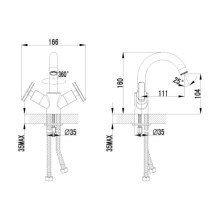 Смеситель для умывальника с поворотным изливом Lemark Plus Trend LM1807C