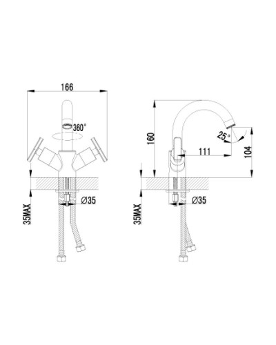 Смеситель для умывальника с поворотным изливом Lemark Plus Trend LM1807C