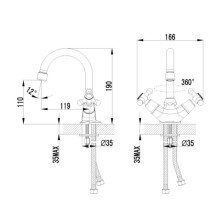 Смеситель для умывальника с поворотным изливом Lemark Plus Harmony LM1407C