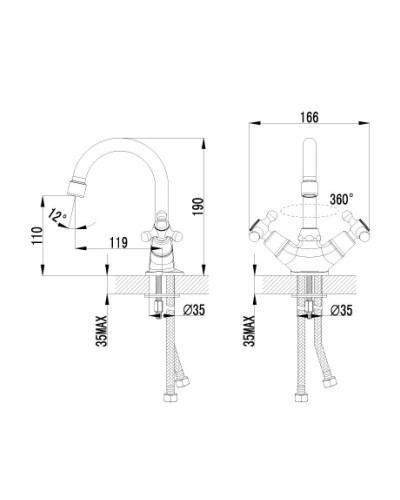 Смеситель для умывальника с поворотным изливом Lemark Plus Harmony LM1407C