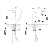 Смеситель для умывальника монолитный Lemark Plus Advance LM1206C