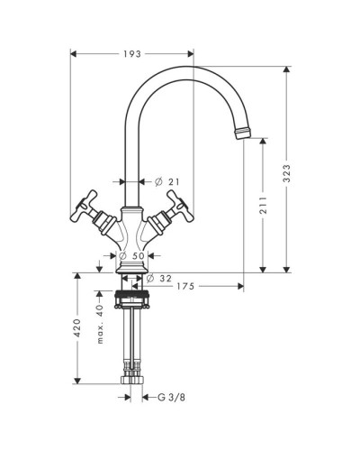 Смеситель для раковины с донным клапаном Axor Montreux 16502820