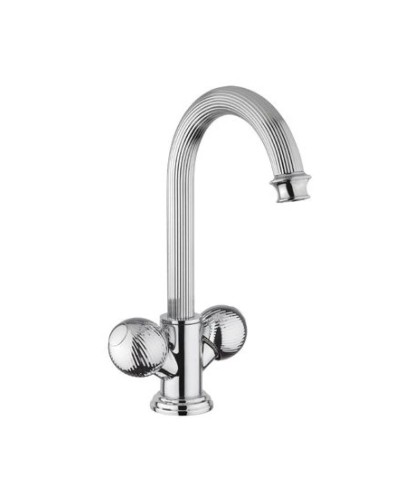 Смеситель на раковину с донным клапаном хром, ручки металл Cezares Olimp OLIMP-LS2-01-M