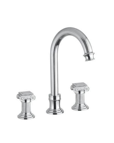 Смеситель на раковину на три отверстия хром, ручки металл Cezares Olimp OLIMP-BLS2-A-01-O