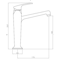 Смеситель на раковину однорычажный, высокий, с донным клапаном бронза Cezares Legend LEGEND-LSM2-A-02