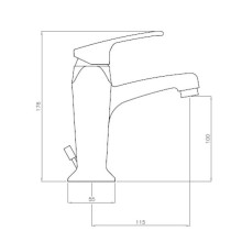 Смеситель на раковину однорычажный с донным клапаном золото 24 карата Cezares Legend LEGEND-LSM2-03/24