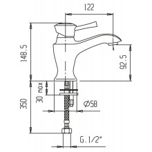 Смеситель на раковину Cezares GIUBILEO-LSM1-02