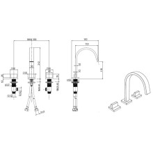 Смеситель для раковины на 3 отверстия CEZARES UNIKA-BLS2-BIO-W0