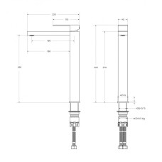 Смеситель для накладной раковины без донного клапана CEZARES SLIDER-LC-01-W0