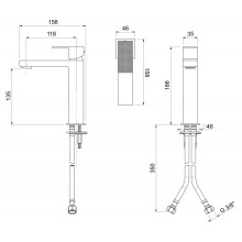 Смеситель для раковины однорычажный без донного клапана CEZARES PRIZMA-LSM1-03/24-W0