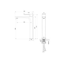 Смеситель для раковины высокий WONZON & WOGHAND, Хром (WW-88239003-CR)