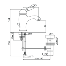 Смеситель для раковины CEZARES ELITE-LSM1-03/24-Nc