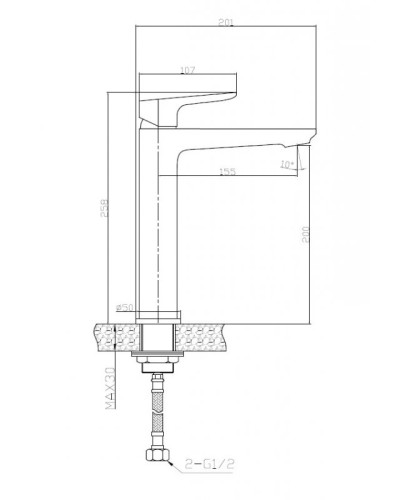 Смеситель для накладной раковины BelBagno ANCONA-LMC-CRM
