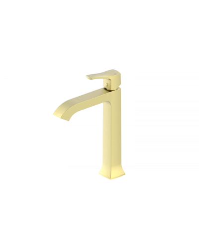 Смеситель для раковины высокий Wonzon & Woghand, Брашированное золото (WW-88019072-BG)