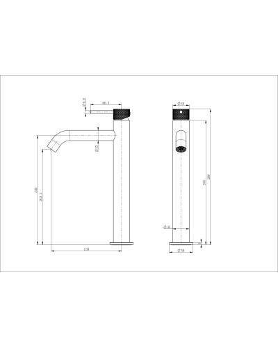 Смеситель для раковины высокий WONZON & WOGHAND, Хром (WW-H1062-CR)