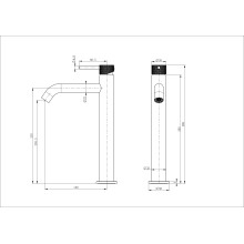 Смеситель для раковины высокий WONZON & WOGHAND, Брашированное золото (WW-H1062-BG)