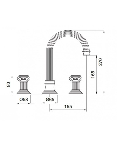 Смеситель на раковину Cezares OLIMP-BLS2-A-03/24-Sw
