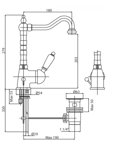 Смеситель для раковины CEZARES ELITE-LSM2-01-M