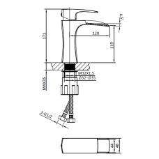 Смеситель для раковины AltroBagno Cascata 0111 BiCr