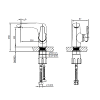 Смеситель для раковины AltroBagno Squalo 0106 Cr