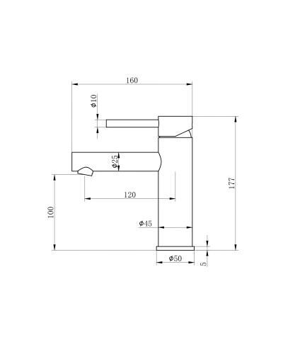 Смеситель для раковины WONZON & WOGHAND, Брашированное золото (WW-H9089-BG)