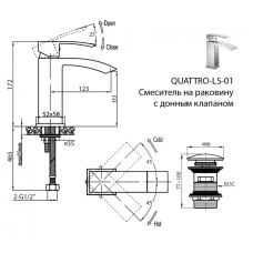 Смеситель на раковину Cezares QUATTRO-C-LS-01-W0