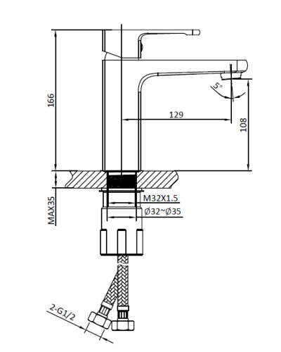 Смеситель для раковины AltroBagno Lamberto 0105 Cr