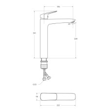 Смеситель для накладных раковин без донного клапана BelBagno DUE-LMC-CRM-W0